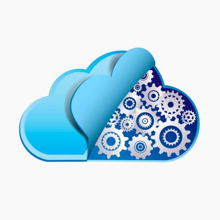 Cloud Technologie mit Metalzahnrädern