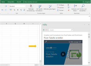 Excel App Screenshot: LinkedIn Video im Excel Hilfe Bereich