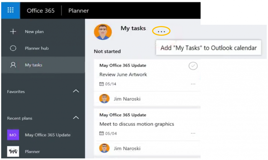 'My Tasks' in Office 365 Planner