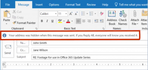 Outlook Mitteilung bei 'Allen antworten' und Bcc Empfänger